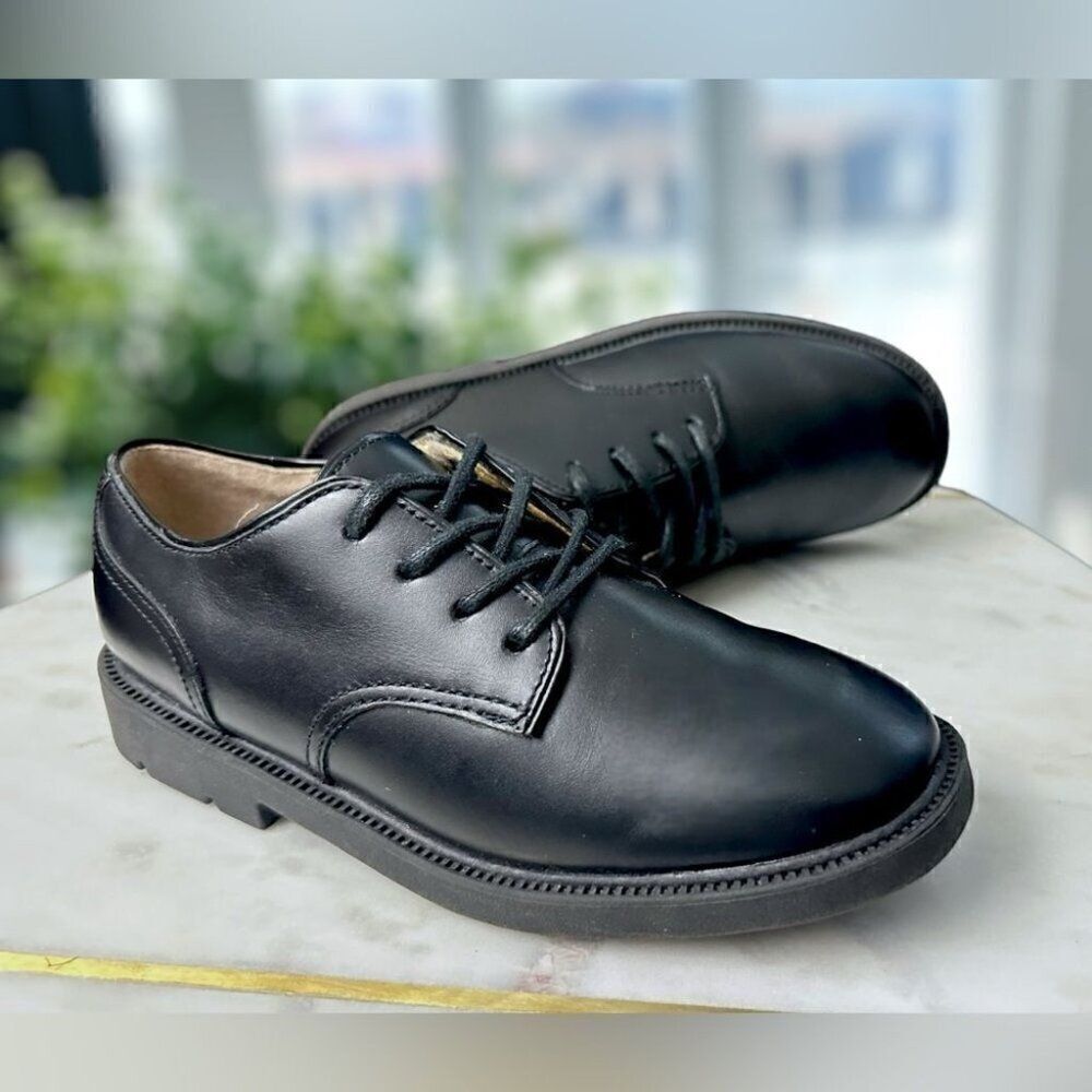 STRIDE RITE Kids Leather “James” Lace-Up Oxford Dress Shoes Size 12.5 Black